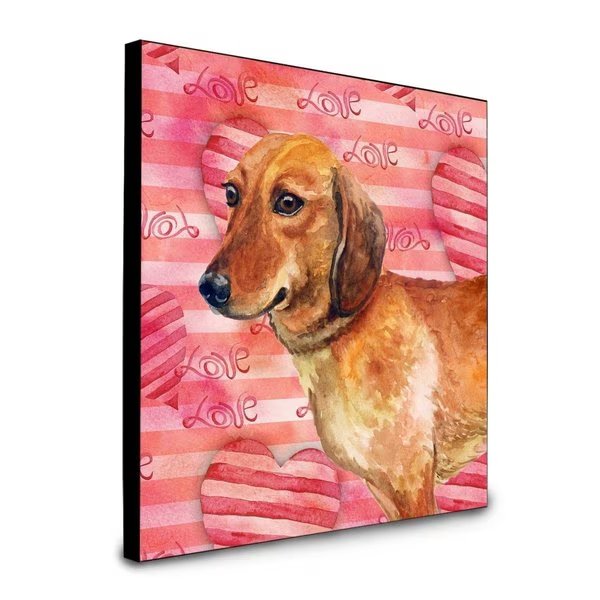 8 x 8 x 0.625 in. Dachshund Love Artwork Panel Wall Decor, Carolines Treasures, Mfr#: BB9739UP88